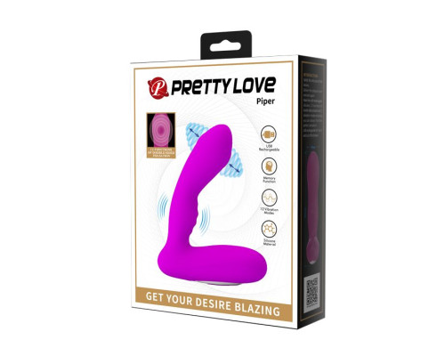 Лиловый массажер простаты с вибрацией Piper - 11,7 см.