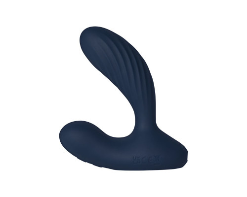 Темно-синий вибромассажер простаты Vick Neo 2 c функцией нагрева и пультом ДУ