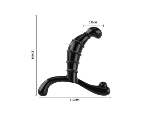 Чёрный стимулятор простаты с рёбрышками