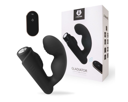 Черный вибромассажер Gladiator - 10,7 см.