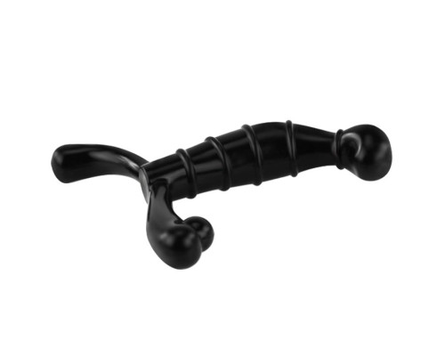 Чёрный стимулятор простаты с рёбрышками