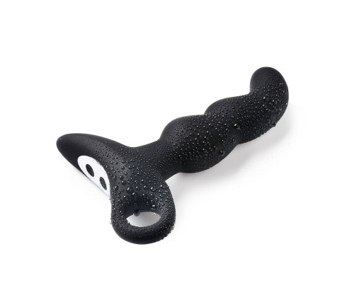 Черный силиконовый анальный вибромассажер-ёлочка Erokay