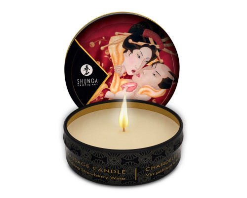 Массажная свеча Sparkling Strawberry Wine с ароматом клубничного вина - 30 мл.