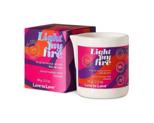 Массажная свеча Light My Fire Coconut с ароматом кокоса - 65 гр.