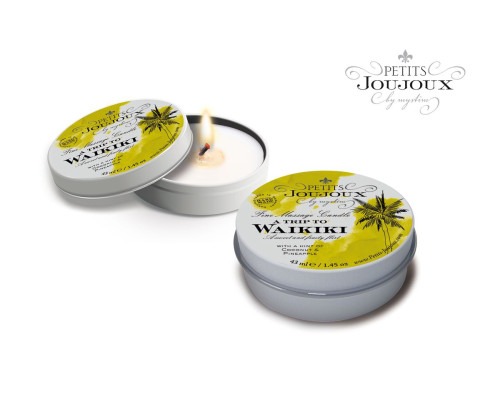 Массажная свеча Petits Joujoux Waikiki Beach с ароматом кокоса и ананаса - 33 гр.