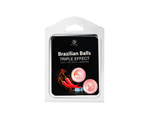 Набор из 2 шариков с массажным маслом Brazilian Balls с тройным эффектом