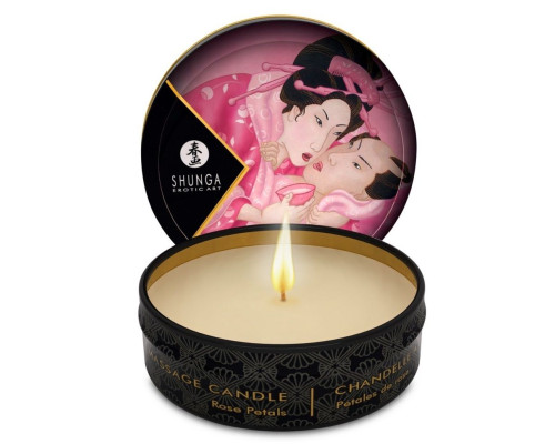 Массажная свеча Rose Petals с ароматом розы - 30 мл.