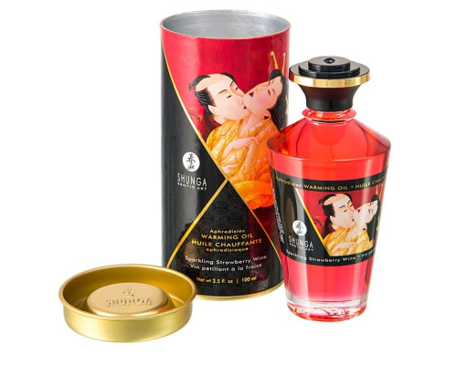 Массажное интимное масло с ароматом клубничного вина - 100 мл.