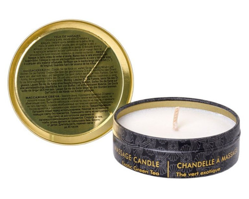 Массажная свеча Exotic Green Tea с ароматом зелёного чая - 30 мл.