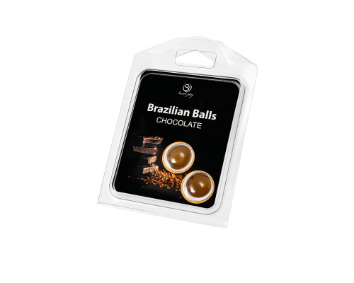 Набор из 2 шариков с массажным маслом Brazilian Balls с ароматом шоколада