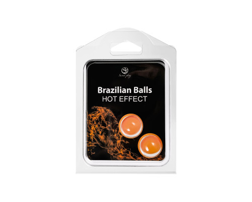 Набор из 2 шариков с массажным маслом Brazilian Balls с разогревающим эффектом