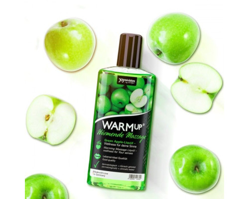 Массажное масло WARMup Green Apple с ароматом яблока - 150 мл.