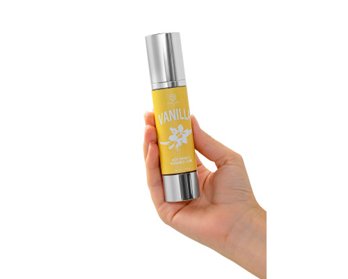 Массажное масло 2-в-1 Vanilla Hot Effect с разогревающим эффектом и вкусом ванили - 50 мл.