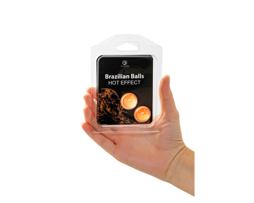 Набор из 2 шариков с массажным маслом Brazilian Balls с разогревающим эффектом