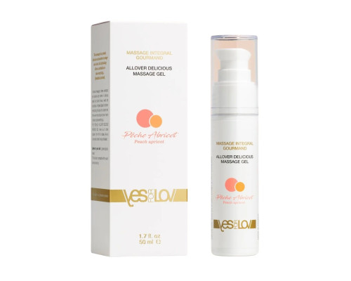 Универсальный массажный гель-смазка Allover Delicious Massage Gel с ароматом персика и абрикоса - 50 мл.