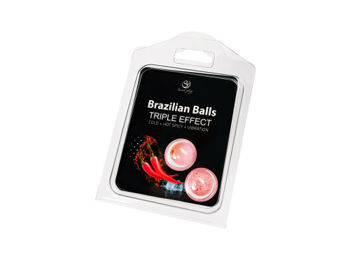 Набор из 2 шариков с массажным маслом Brazilian Balls с тройным эффектом