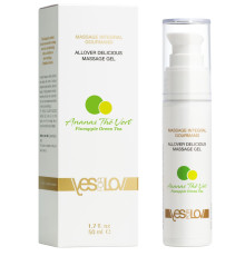 Универсальный массажный гель 3-в-1 Allover Delicious с ароматом ананаса и зеленого чая - 50 мл.