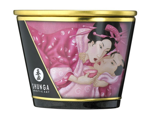 Массажная свеча Rose Petals с ароматом розы - 170 мл.