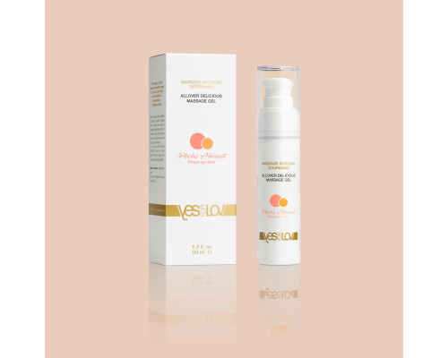 Универсальный массажный гель-смазка Allover Delicious Massage Gel с ароматом персика и абрикоса - 50 мл.