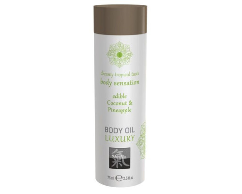 Съедобное массажное масло с ароматом кокоса и ананаса - 75 мл.