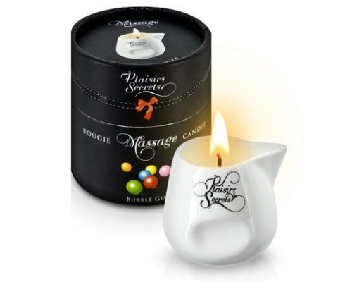 Массажная свеча с ароматом бубль-гума Bougie de Massage Gourmande Bubble Gum - 80 мл.
