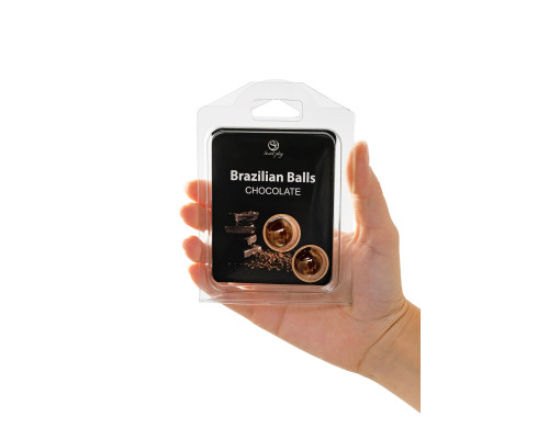 Набор из 2 шариков с массажным маслом Brazilian Balls с ароматом шоколада