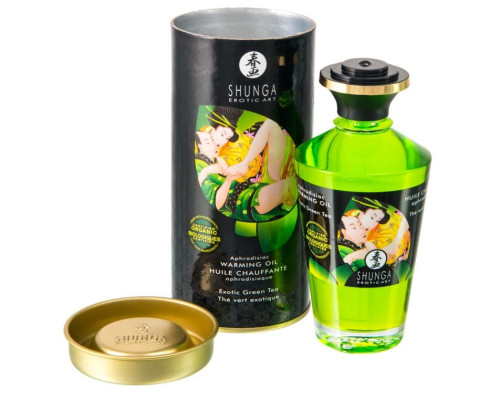 Массажное интимное масло с ароматом зелёного чая - 100 мл.