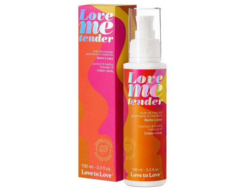 Съедобное согревающее массажное масло Love Me Tender Cotton Candy с ароматом сладкой ваты - 100 мл.