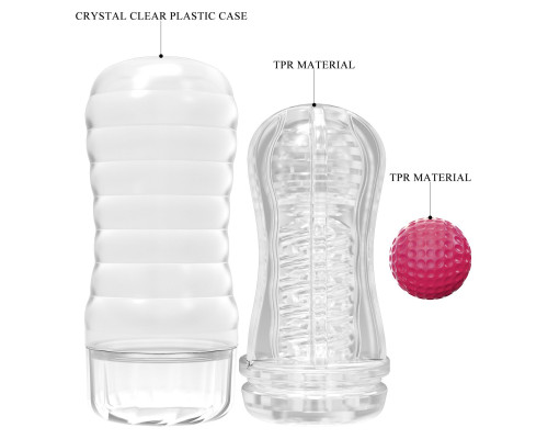 Прозрачный текстурированный мастурбатор Vacuum Cup Masturbator Black Hole