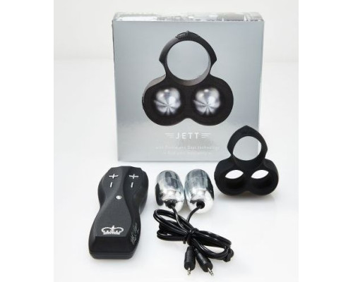 Черный инновационный мужской вибростимулятор JETT