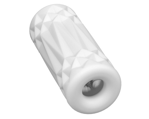 Белый компактный мастурбатор Maid Service в упаковке-банке