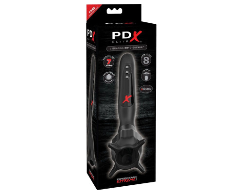 Чёрный вибростимулятор для головки члена с эффектом всасывания Vibrating Roto-Sucker