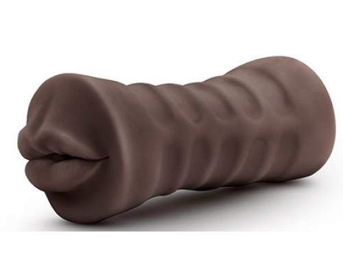 Коричневый мастурбатор-ротик Heather
