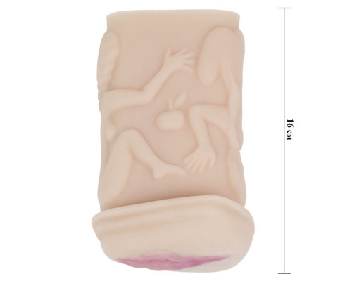 Телесный мастурбатор-вагина с фигурками на поверхности