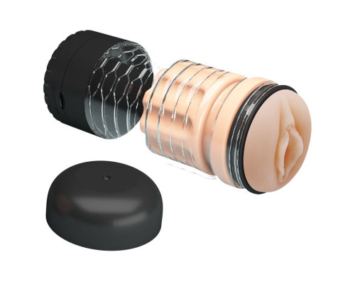 Вибромастурбатор-вагина Emily в черной колбе