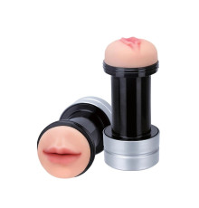 Двусторонний мастурбатор REALSTUFF 2 IN 1 HUMMER MOUTH   VAGINA - ротик и вагина