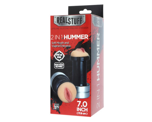 Двусторонний мастурбатор REALSTUFF 2 IN 1 HUMMER MOUTH   VAGINA - ротик и вагина