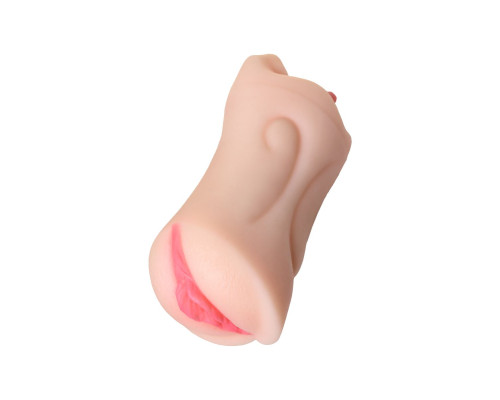 Телесный двусторонний мастурбатор Fruity Tongue - ротик и вагина