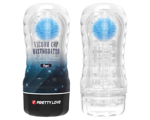 Прозрачный текстурированный мастурбатор Vacuum Cup Masturbator Planet