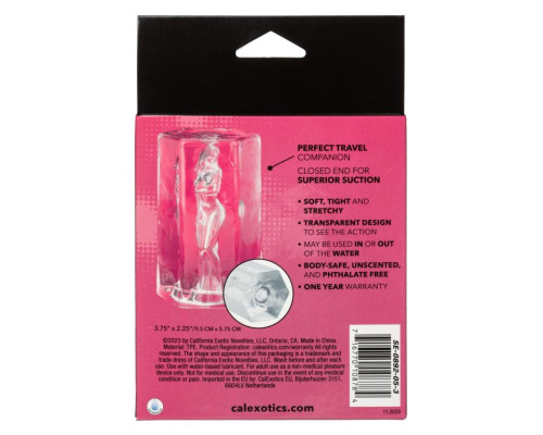 Прозрачный мастурбатор Crystal с внутренним рельефом в виде женского тела