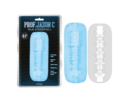 Голубой текстурированный мастурбатор Palm Stroker No.2