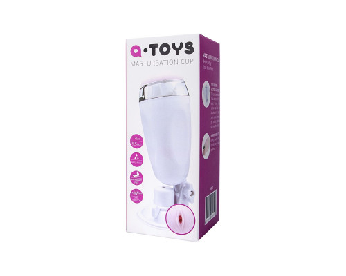 Мастурбатор-вагина в белой колбе с присоской и встраиваемой вибропулей