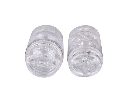 Прозрачный двусторонний мастурбатор Joy Cup - вагина и рот