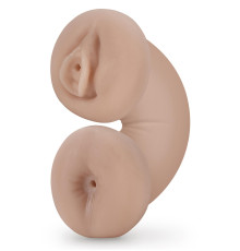 Телесный люминесцентный двусторонний мастурбатор Tasha
