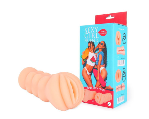 Телесный мастурбатор-вагина с комплектом эрекционных колец