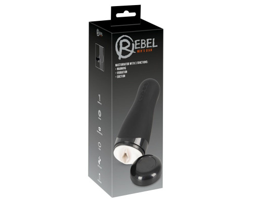 Черный вибромастурбатор с подогревом Masturbator with 3 Functions