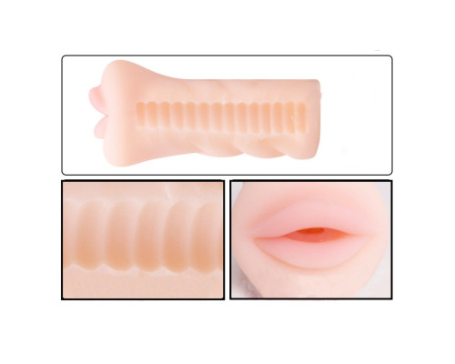 Телесный мастурбатор-ротик Yoni №6 Oral