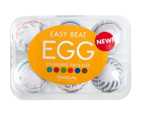 Набор из 6 мастурбаторов Tenga EGG III с различным рельефом