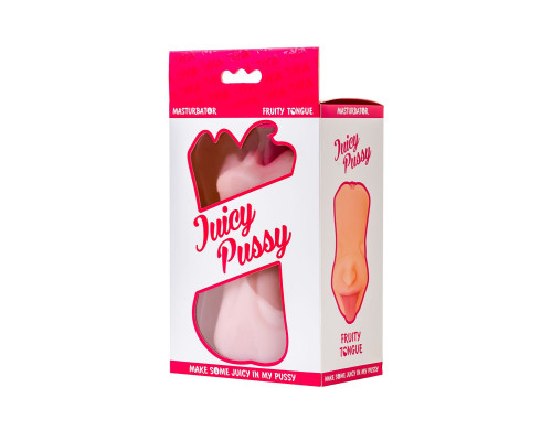 Телесный двусторонний мастурбатор Fruity Tongue - ротик и вагина