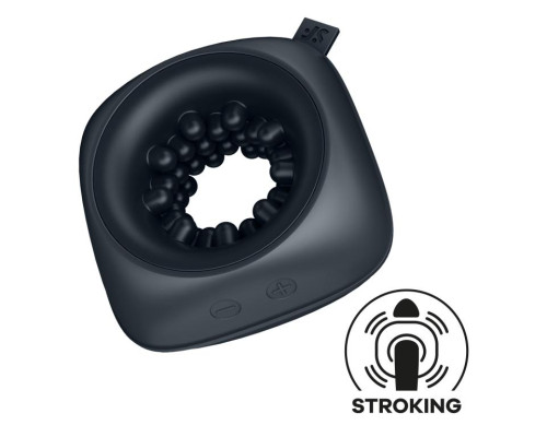 Черный мужской вибромассажер Ring Stroker